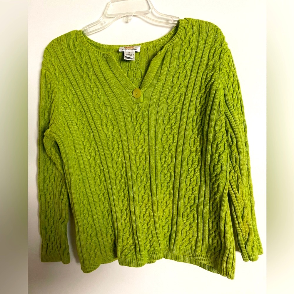 Talbot lime green sweater size 1X Petite . Vintage !! NWOT.